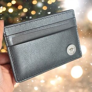 Versace Black Leather Card Holder. NWT. Box.